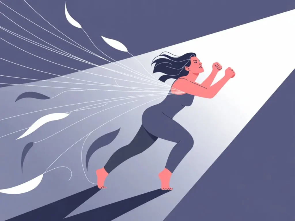 Persona saliendo de los hilos de una relación tóxica tras aprender como superar la dependencia emocional en pareja