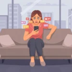 Chica controlando el movil de la pareja, mostrando señales de adicción emocional en relación